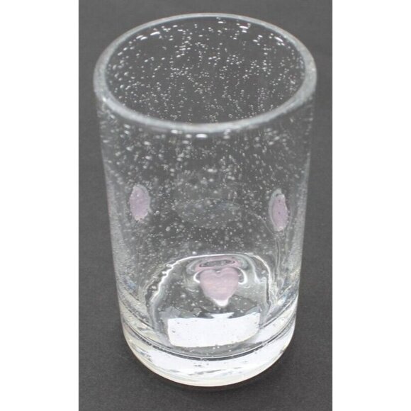 Bubble Glass Girly Pink Heart Valentine Love Tall Tumbler Beverage Glass Cup - Picture 1 of 3